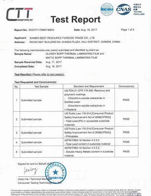 Glanzende het Lamineren Broodjesfilm, Film 445mm van de 24 Micronbopp Laminering * 3000m Broodje